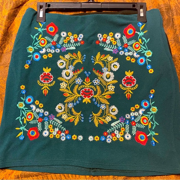 Cross-stitched Long Skirt
